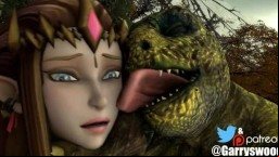 Zelda captured by Lizardman