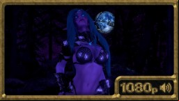 Tyrande, gorgeous night elf dancing in the moonlight