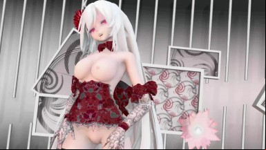 Yowane Haku Vocaloid Hentai Undress Dance Song Stickysticky Sexy Lingerie Mmd 3D Red Clothes Color Edit Smixix